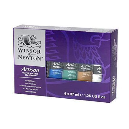 Winsor & Newton Artisan Water Mixable Oil Color Paint, Beginners Set, 1.25-oz (37ml) Tubes, Set of 6 - style: Beginners Set 6 x 1.25-oz