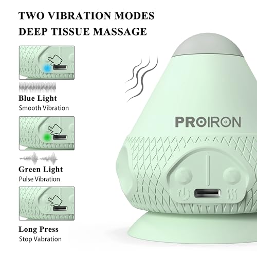 PROIRON Mountable Massage Ball with Suction Cup Pinpoint Deep Tissue Muscle Knot & Sore Relief, Vibration & Heating Trigger Point Massage Tool for Back Neck, Self-Massage Tool - color: Green
