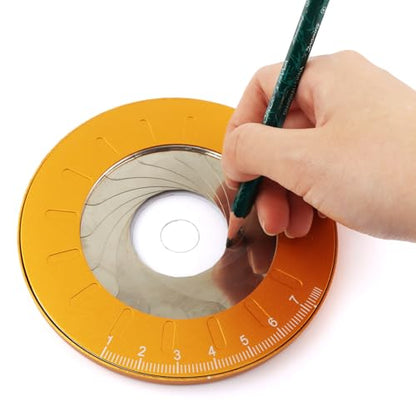 Adjustable Circle Drawing Maker 5 inch, Measuring & Drawing Ruler | Stainless Steel & Aluminum Alloy Rotary Round Template, Geometric Plotting Compass Tool