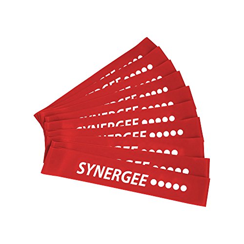 Synergee Mini Loop Bands – Resistance Bands for Home or Gym - color: f) Red 10 Pack