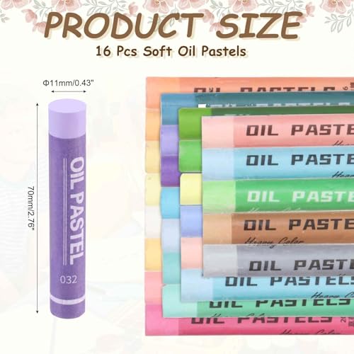 MECCANIXITY Soft Oil Pastels, Oil Pastel Crayons Vibrant Color Blendable Art Supplies for Painting Drawing Blending Painting Artists Beginners Professional(Light Purple, Pack of 16) - color: Light Purple
