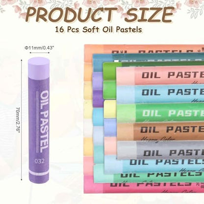 MECCANIXITY Soft Oil Pastels, Oil Pastel Crayons Vibrant Color Blendable Art Supplies for Painting Drawing Blending Painting Artists Beginners Professional(Light Purple, Pack of 16) - color: Light Purple