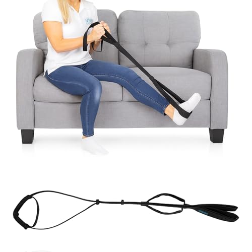Vive Leg Lifter Strap - Leg Raise Stretch Strap w/Loop for Physical | Therapy, Elderly - Doesn't Strain Knee, Thigh, & Hip Like Other Leg Lifters - Hamstring Stretcher After Surgery, Bed Foot