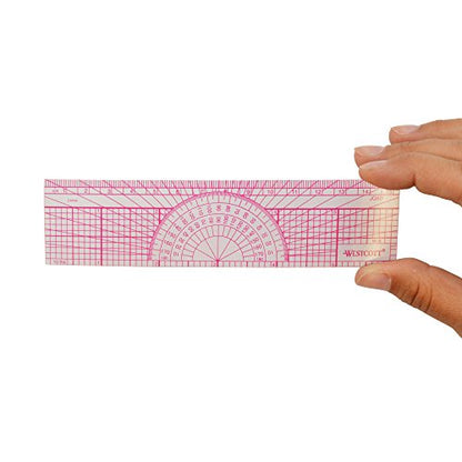 Westcott W-8 Engineers’ Protractor Ruler, 6 in (Pack of 2) - size: 1 Count (Pack of 2)
