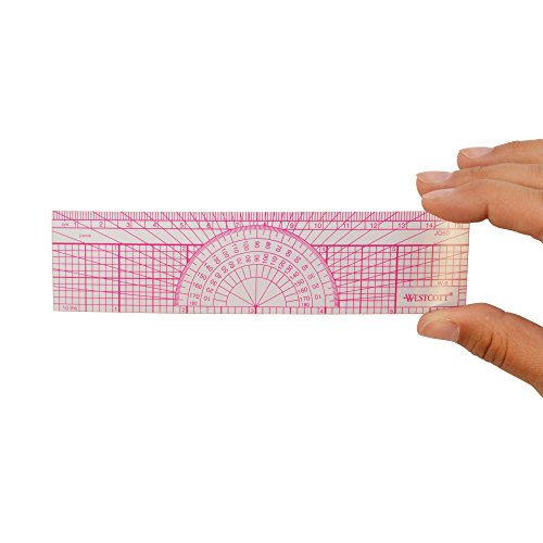 Westcott W-8 Engineers’ Protractor Ruler, 6 in (Pack of 2) - size: 1 Count (Pack of 2)