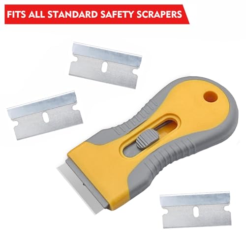 Great Andrew Single Edge Razor Blades, 200 Pack Straight Edge Razor Blade Safety Refills Blades Scraper for Box Cutting, Crafts, DIY, Heavy Duty & Industrial Use - size: 1 Count (Pack of 200)