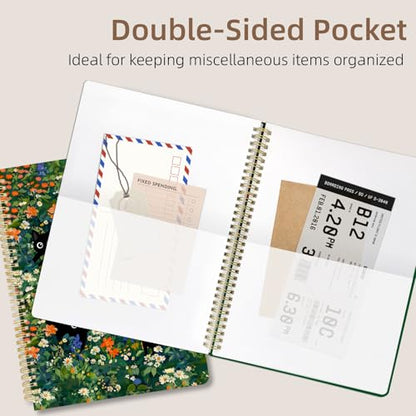 Cute Spiral Notebook journal A4 Aesthetic Pretty Design for Women Girls Kawaii with Pocket, 8.5 x 11 inch, Lined, Cat Garden - color: Cat Garden, style: Lined
