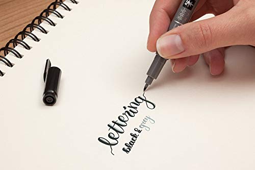 Tombow Fudenosuke Fude Brush Pen 3 Type Set, Hard (GCD-111), Soft (GCD-112), Dual Brush (GCD-121), with Original Sticky Notes