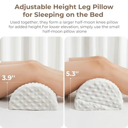 Half Moon Leg Bolster for Back Sleeping Relieve Lower Back, Knee Leg Stress
