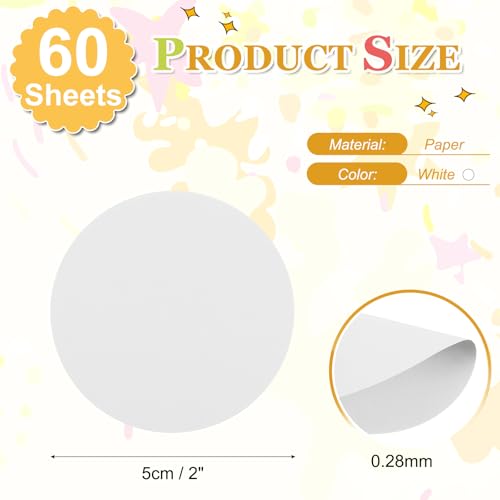 PATIKIL 60 Sheet Circle Card Stock, 2" Round Thick Cardstock, White | Cutouts Paper Coaster for Office Supplies DIY Craft Projects Classroom Printing Bulletin Board Decor Christmas - color: White, size: 2"