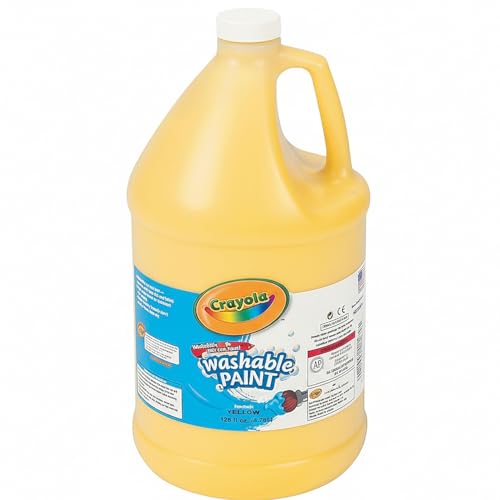 Crayola Washable Paint, Yellow – 1 Gallon Non-Toxic Kids’ Paint for School Projects, Classroom Art & Crafts - color: Yellow