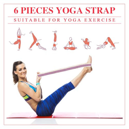 6 Packs Yoga Strap for Stretching Yoga Belt Adjustable Straps for Non Elastic Stretching Strap Exercise Straps for Pilates - color: Arrow Style