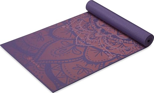 Gaiam Premium Yoga Mat, 6mm Thick Print Mat | Premium 6mm thick cushioning for joint support. Non-slip print design for yoga, Pilates & floor workouts. - color: Athenian Rose