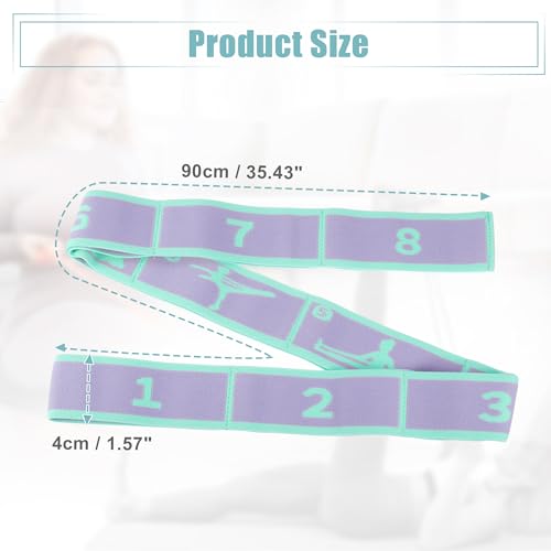 Generic Yoga Stretching Band, 8 Loops, Highly Elastic, Purple