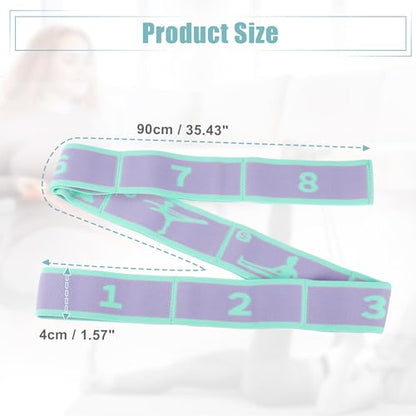 Generic Yoga Stretching Band, 8 Loops, Highly Elastic, Purple