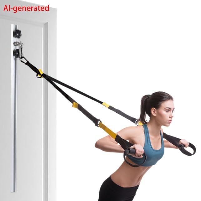 Resistance Band Wall Anchor,Gym Resistance Bands,djustable Workout Wall Anchor System,for Resistance Band Exercises,with 2 Rail and 2 Rail Car,Easy Installation(double set,No Resistance Bands)