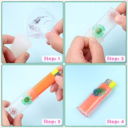 7 Pieces Silicone Resin Casting Moulds Set, Include 2 Universal Lighter Protective Cover Resin Mould Square Coaster Silicone Mould Spice Grinder Epoxy Mould for DIY Craft