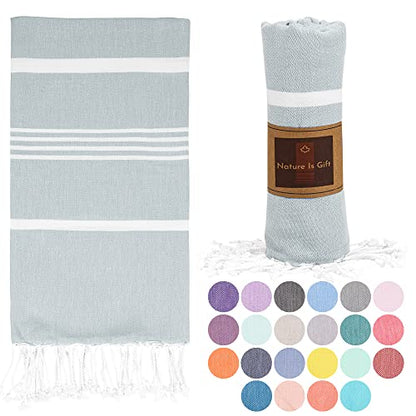 Beach Towel 100% Cotton Turkish Beach Towel Adult 38x70 Inch Pre-washed Absorbent Extra Large|Sand Free Quick Dry BathTowels|Lightweight Blanket|Travel Cruise Camping Spa Gym Yoga Towel|BabyBlue - color: Babyblue