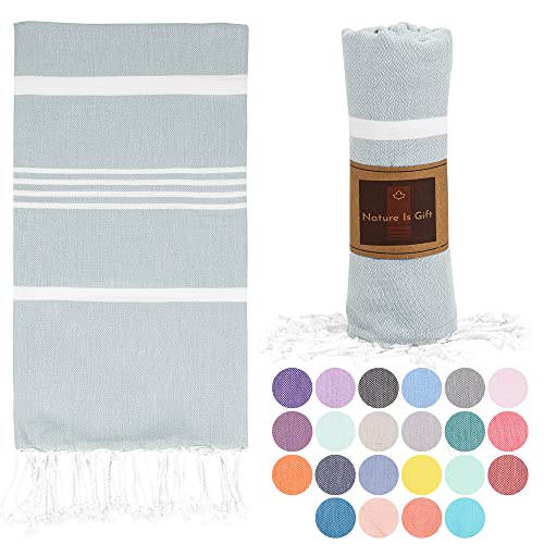 Beach Towel 100% Cotton Turkish Beach Towel Adult 38x70 Inch Pre-washed Absorbent Extra Large|Sand Free Quick Dry BathTowels|Lightweight Blanket|Travel Cruise Camping Spa Gym Yoga Towel|BabyBlue - color: Babyblue