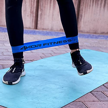 4KOR Fitness Resistance Loop Band Set, Perfect for Crossfit, Yoga, Physical Therapy, and Booty Building - color: 4 Piece Miniband Set (2" x 10")