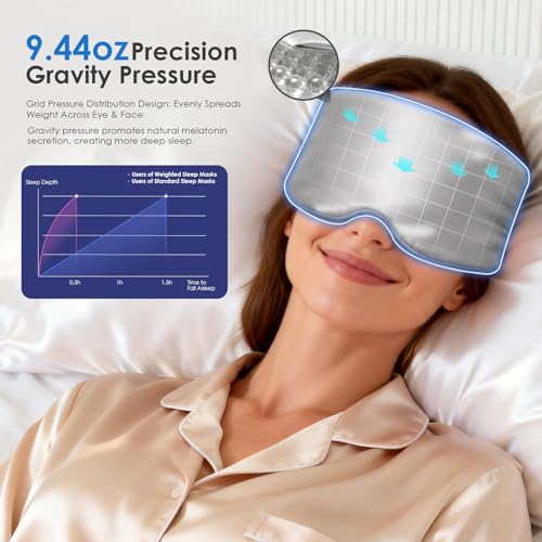 Akakios Weighted Eye Mask Silk Sleep Mask for Sleeping(Gray) - color: Silk-light Gray