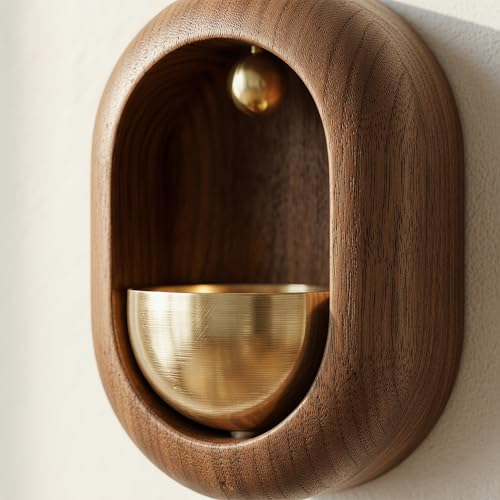 Door Chime - Wooden Bell | Magnetic Trigger with Brass Chime