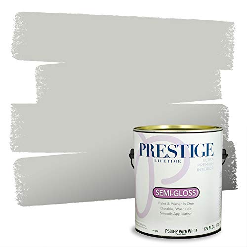 PRESTIGE Paints Interior Paint and Primer In One, 1-Gallon, Semi-Gloss, Comparable Match of Benjamin Moore* Stonington Gray* - color: HC-170BM-PCM, size: 1 Count (Pack of 1)