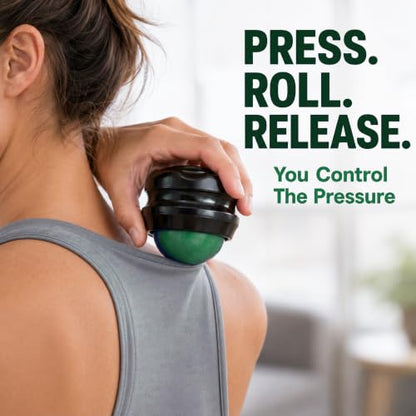 Manual Massage Ball Roller for Deep Tissue & Back Relief - Green Handheld Massage Tool for Essential Oils & Couples Therapy - color: Green