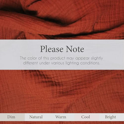 Salt Earth 100% Cotton Gauze 80"X90" Queen 4 Layered Blanket- Picante | Premium Muslin Blanket for Couch,Bed,Living,Summer Lightweight, All Seasons Blankets & Throws, Boho,Travel & Skin Friendly - color: Picante, size: 80"X90" Queen