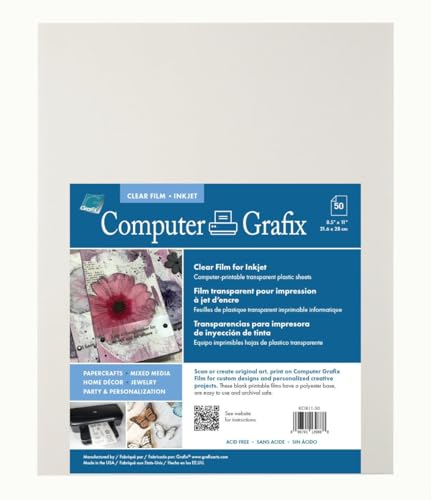 Grafix Adhesive Backed Inkjet Film, Clear, 8.5 x 11 in, Pack of 50 - color: Clear, size: Pack of 50 (8.5" x 11")