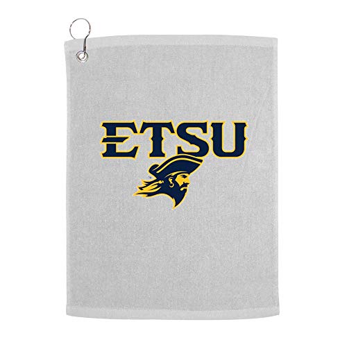 Sport Your Gear ETSU Buccaneers Golf Bag Towel - Officially Licensed - Athletic Logo - Ultra-Absorbent, Grommet Attachment, Keeps Clubs & Hands Dry - color: Etsu White