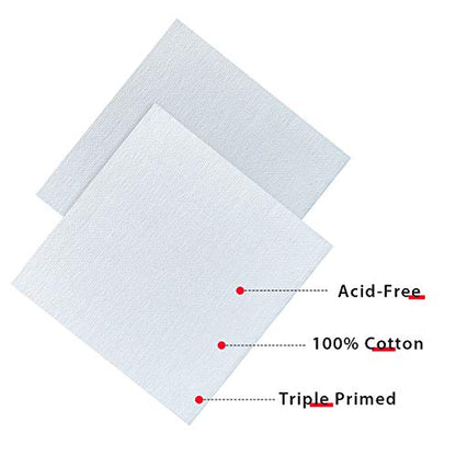 AUREUO Mini Stretched Canvas - 5x5 Inch/24 Pack - 2/5 Inch Profile Tiny Square Canvas Boards for Painting - Art Gift Set Bulk Pack Canvases for Acrylic Halloween Painting & Craft - size: 5"x5"