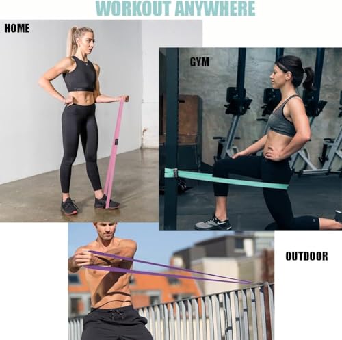 Long Resistance Bands for Working Out Women, Fabric Resistance Band, Stretch Bands for Exercise Bands Resistance Bands Set for Physical Therapy, Elastic Bands for Exercise - color: Mint/Pink/Violet