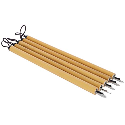Yosoo Health Gear 5PCS Bamboo Pens, Comic & Arabic Calligraphy Dip Pens (Angled Nib Set) - size: Angled nib set