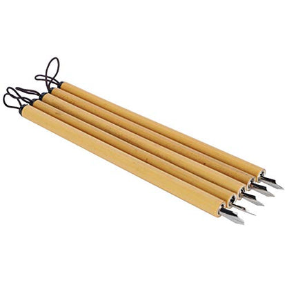Yosoo Health Gear 5PCS Bamboo Pens, Comic & Arabic Calligraphy Dip Pens (Angled Nib Set) - size: Angled nib set