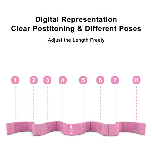 Stretch Strap, Elastic Yoga Stretching Strap, Multi-Loop for Physical Therapy, Pilates, Yoga, Dance & Gymnastics Exercise and Flexible Pilates Stretch Band - color: Pink