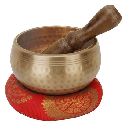 Tibetan Singing Bowls Set - Meditation Sound Bowl Stress Relief Tool and Spiritual Decor for Yoga Mindfulness, Healing & Chakra balancing Relaxation by Himalayan 3.5"