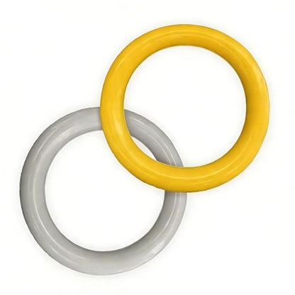 2 Pack Yoga Ring, High Strength PVC Yoga Circle for Women & Men, Non-Slip Smooth Surface, Home Gym Fitness Accessories for Balance Stretching Shaping(Gray&Yellow)