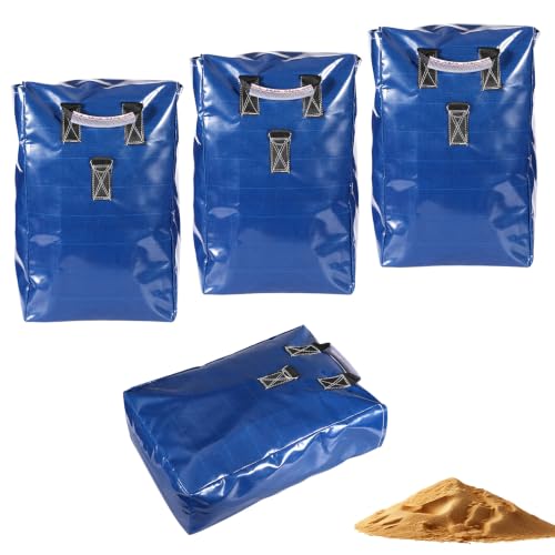 4pcs Vinyl Sandbags, Bounce House Inflatable Water Bounce House Heavy Duty | Sand Bag Anchor Safety Weight Product for Water Slides Canopies and Tents (Blue)