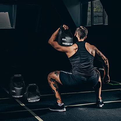 Meister BEAST Portable Sand Kettlebell - Soft Sandbag Weight - 15lb / 6.8kg - Black