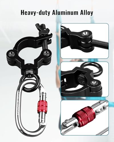 Pole Dancing Hanging Clamp with Carabiner for Aerial Silks, Fitness, Yoga