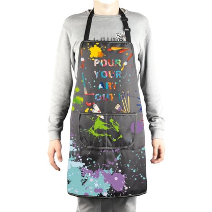 MBMSO Painting Artist Apron with Pockets Artist Painter Gifts Art Lover Gift for Art Teacher Student Painter Apron Waterproof - color: Pour Your Art Out Apron