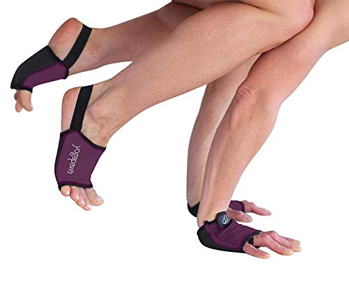 YogaPaws Elite Padded Non Slip Yoga Gloves and Yoga Socks for Women and Men - color: Rich Plum, size: 2
