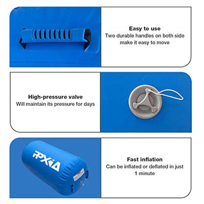 Gymnastics Air Roller Air Barrel Inflatable Tumbling Mat, Tumble Track Backhandspring Mat Gymnastic Equipment with Pump for Yoga Training Cheerleading Home Use - color: Blue, size: 39.37 x 23.6inch