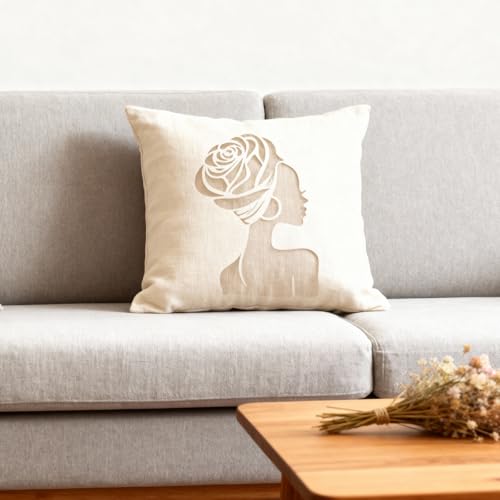 TIAMECH A4 Reusable African Girl Stencil for Painting | Fashion Hairstyle & Hoop Earrings Lady Layering Template, DIY Wall Art, Wood Furniture, Scrapbook & Crafts (8.3x11.7inch) - style: Beauty Girl