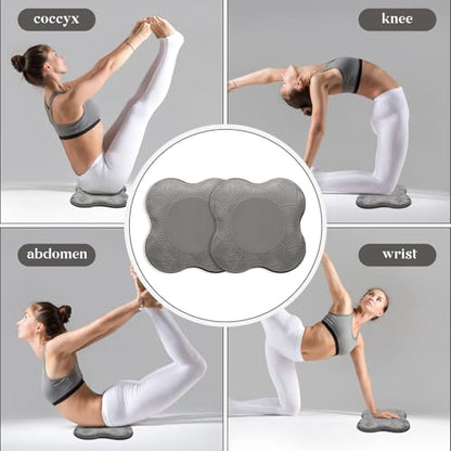 2 Packs Yoga Knee & Elbow Cushions - Extra Thick Foam for Knees, Elbows, Wrists, Hands & Head - Pilates & Kneeling Pads - Support Foam Pads for Women & Men - color: grey