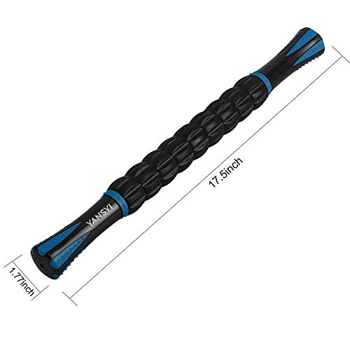 YANSYI Professional 9-Roller Deep Tissue Massage Stick - Portable Muscle Recovery Roller for Athletes, Relieves Post-Workout Soreness & Leg/Back Pain - Portable Physio Tool (Blue 1) - color: Blue 1