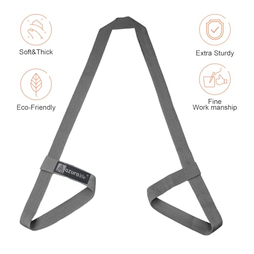 A AZURELIFE [MAT NOT Included] Yoga Mat Sling, Yoga Mat Straps for Carrying, Easy-Cinch Yoga Mat Holder Strap - color: Gray