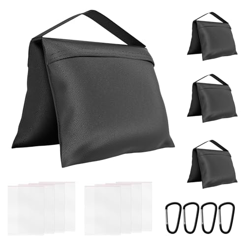 4 Pack Sandbags Heavy Duty Weight Bags with 8 Bags & 4 Hooks