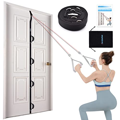 Brebebe Door Anchor Strap for Resistance Bands Exercises, Multi Point Anchor Gym Attachment for Home Fitness, Portable Door Band Resistance Workout Equipment, Easy to Install, Punch-Free, Nail-Free - style: 3 pc set (Only Door Anchor)